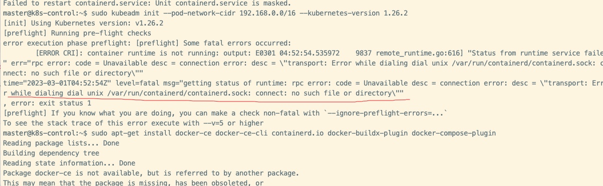kubeadm error